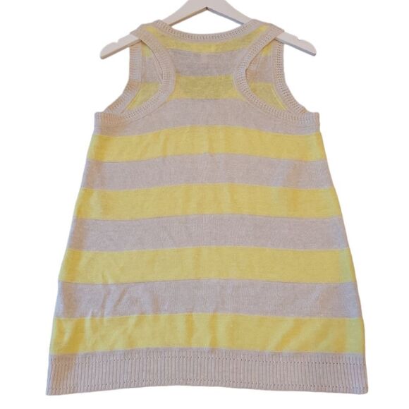 NWOT Milly New York Beige Tan Yellow Striped Linen Knit Sleeveless Top Blouse S - Picture 10 of 15